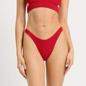 NEW Bond-Eye Baywatch Red Scene Crinkled Rib Brief Bikini Swim Bottoms One Size